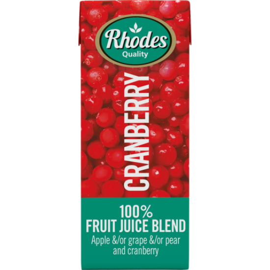 RHODES 100% F/J BLN CRANBERRY 200ML